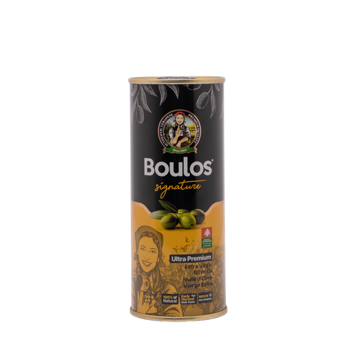 BOULOS Extra Virgin Olive Oil Ultra Premium – “Signature” 500ML Round ...