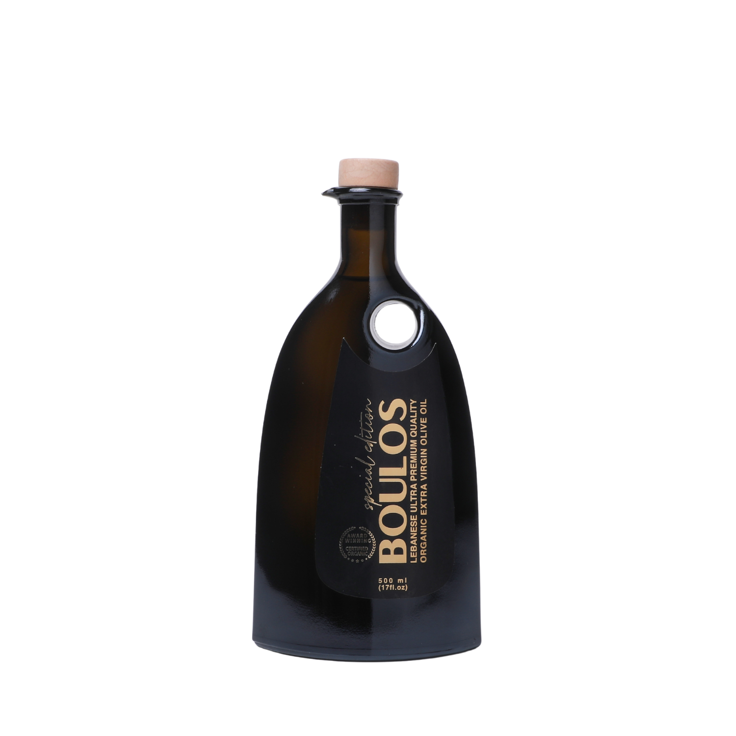 BOULOS Certified Organic Ultra Premium Extra Virgin Olive Oil “Special Edition” 500ML Optima Black Glass Bottle (In Black Box)