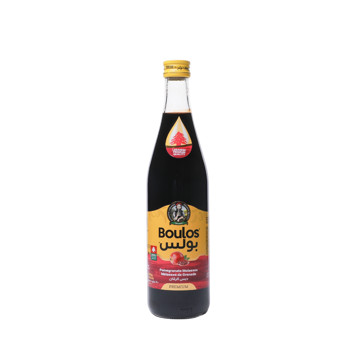 Boulos Pomegranate Molasses 500 ML Round Glass Bottle
