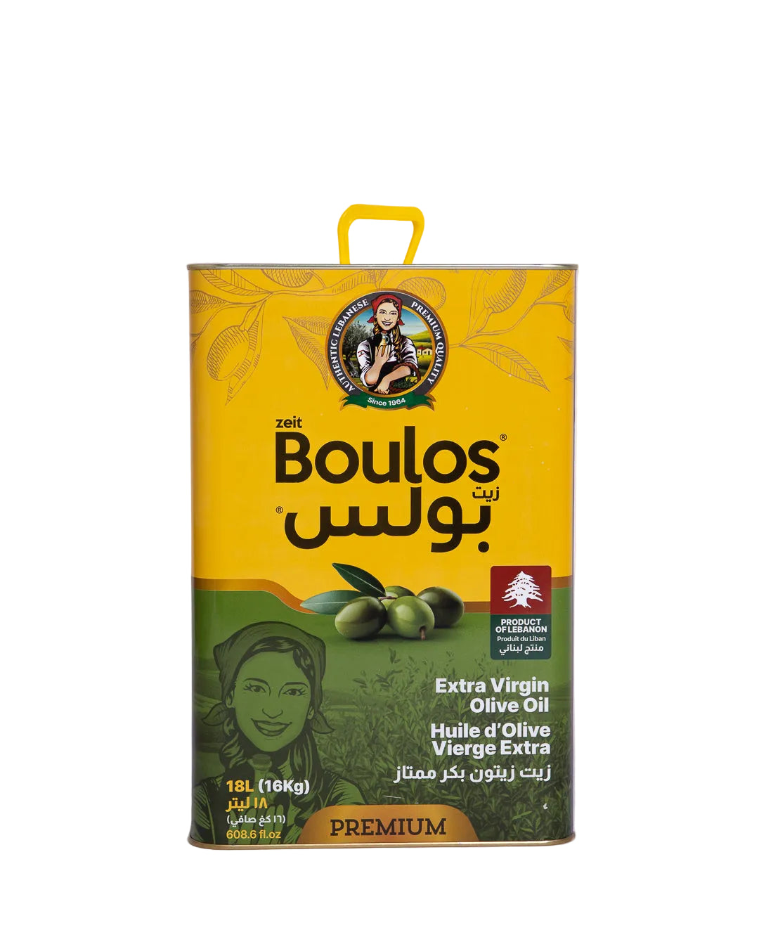 Boulos Extra Virgin Olive Oil 18L (16Kg Net) Metallic Tin