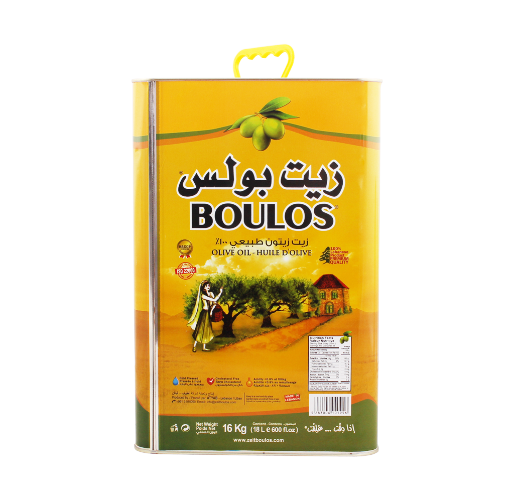 Boulos Extra Virgin Olive Oil 18L (16Kg Net) Metallic Tin ...
